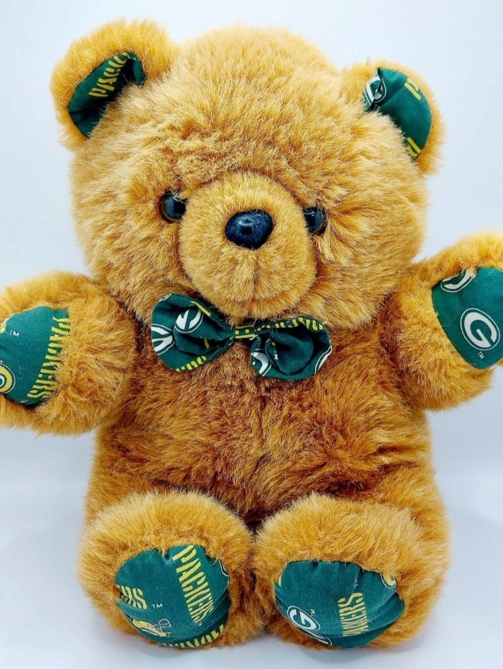 Vintage Green Bay Packers Reversible Teddy Bear Pillow Pet NFL Plush Flip Toy